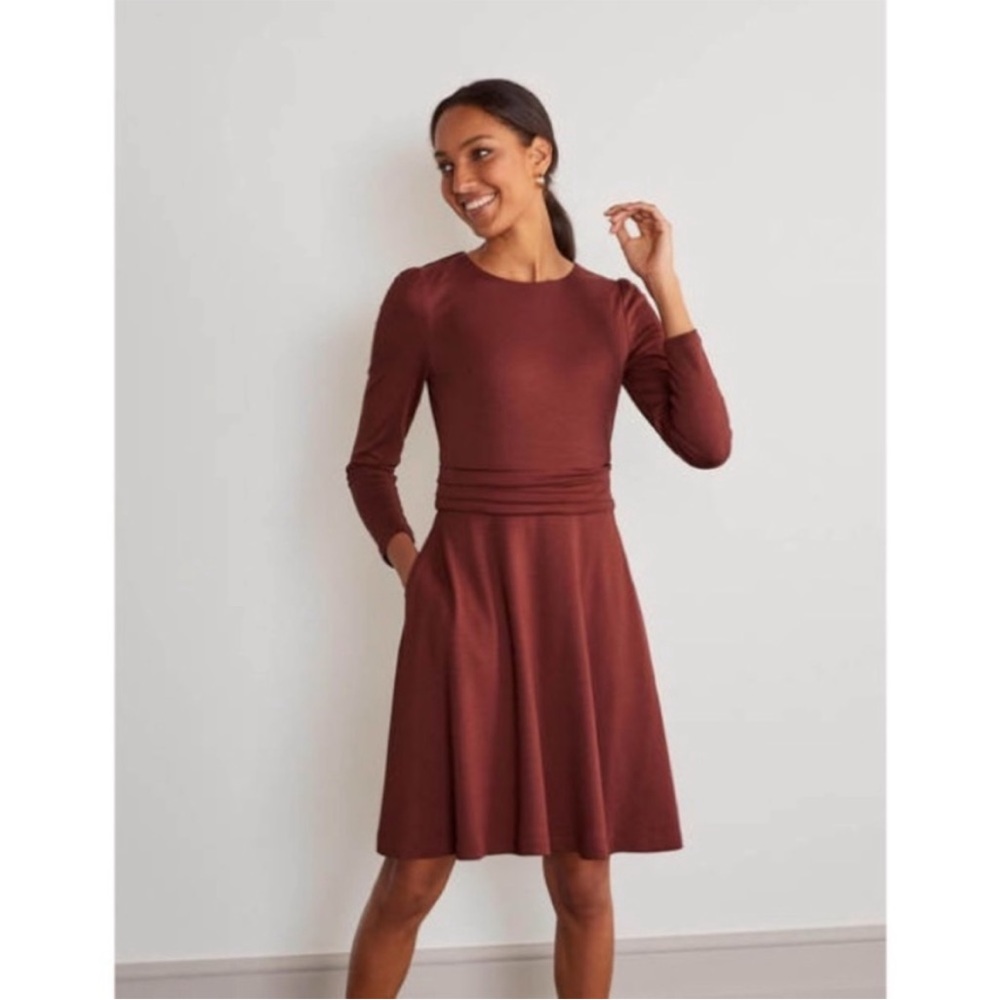 NWT Boden Maggie Ponte Knit Dress. Maroon/burgundy